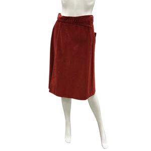 Vintage Lombardi Skirt Women’s Size S Corduroy Pockets Buttons Brick Red Color